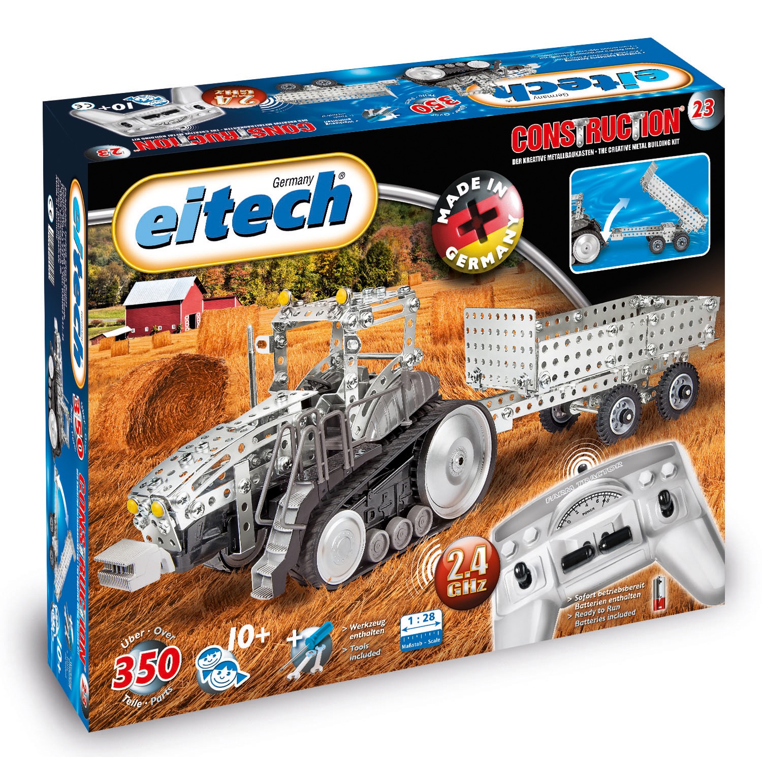 Tractor With Trailer Eitech C81 Metal Building Construction Toy Steel Model Kit