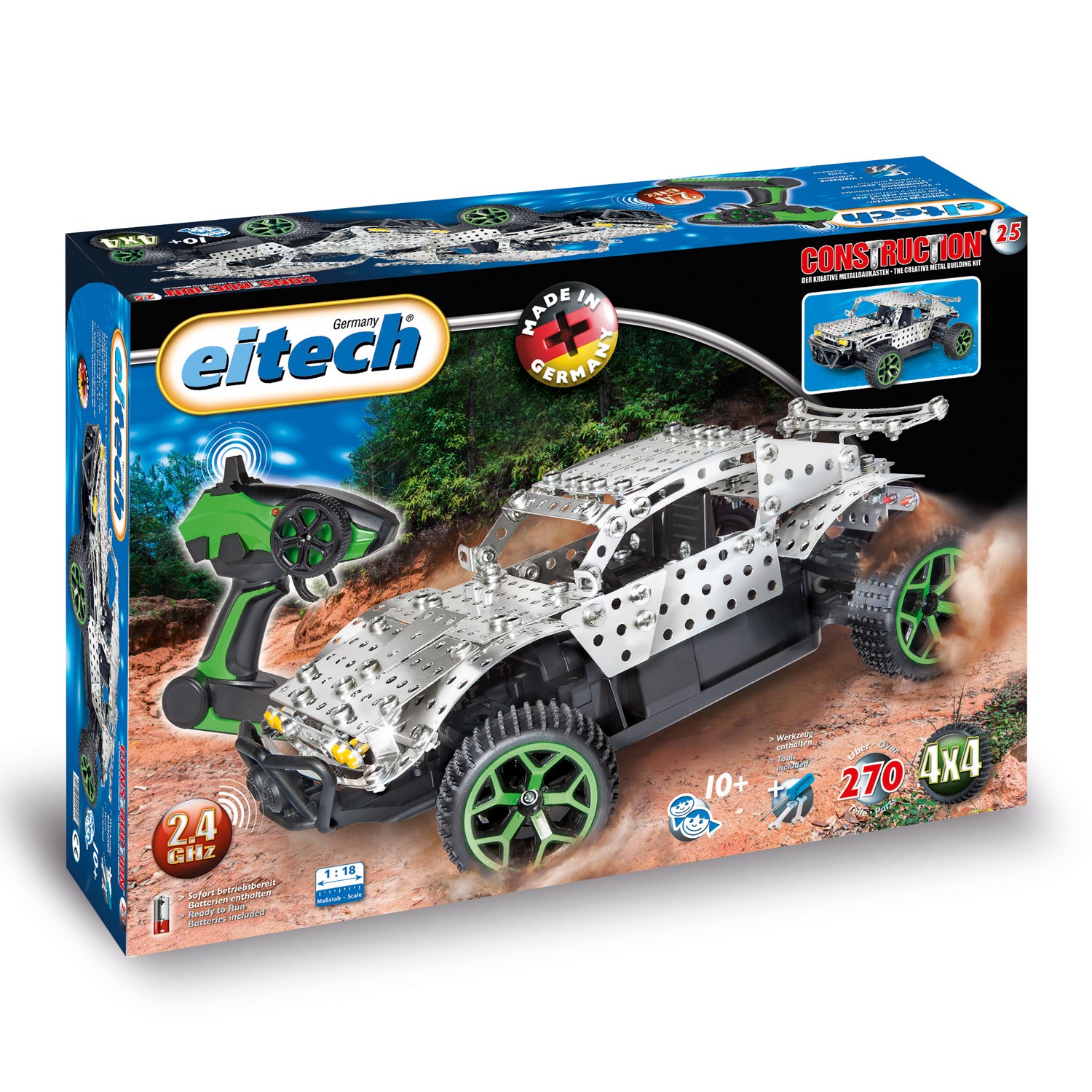 Eitech Metal Construction Kit 2.4 GHz RC Desert Truck with Remote Control Kit 