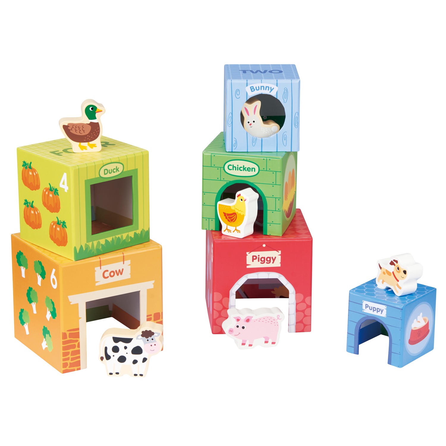 lelin wooden activity cube