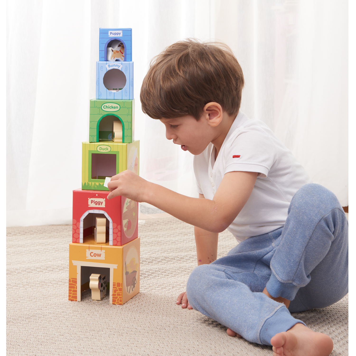 lelin wooden activity cube