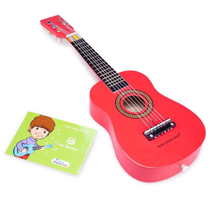 red toy guitar