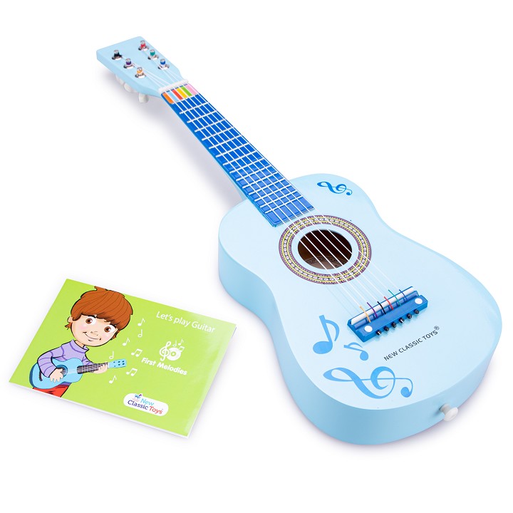 blue toy guitar