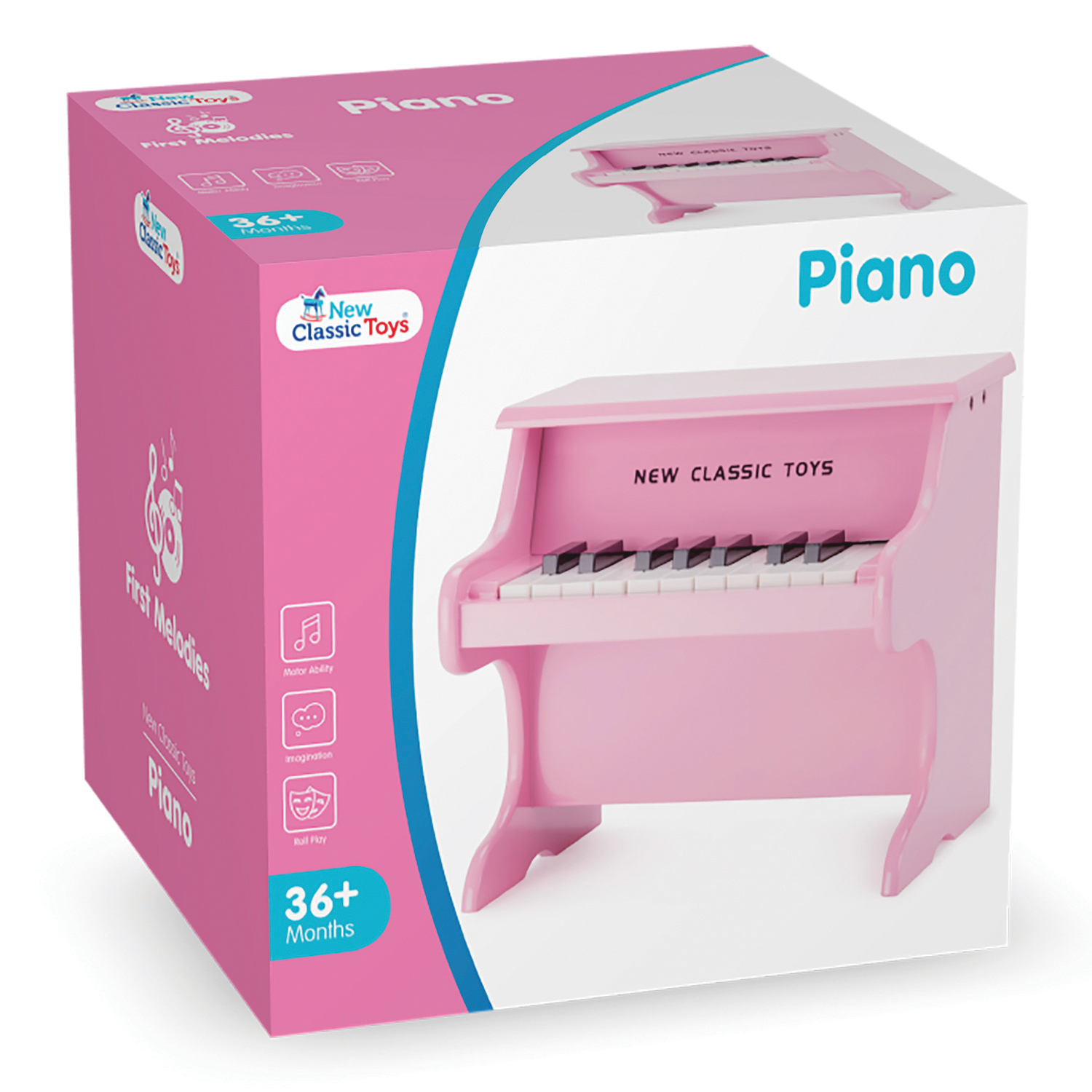 New Classic Toys Piano à queue enfant 18 touches bois noir