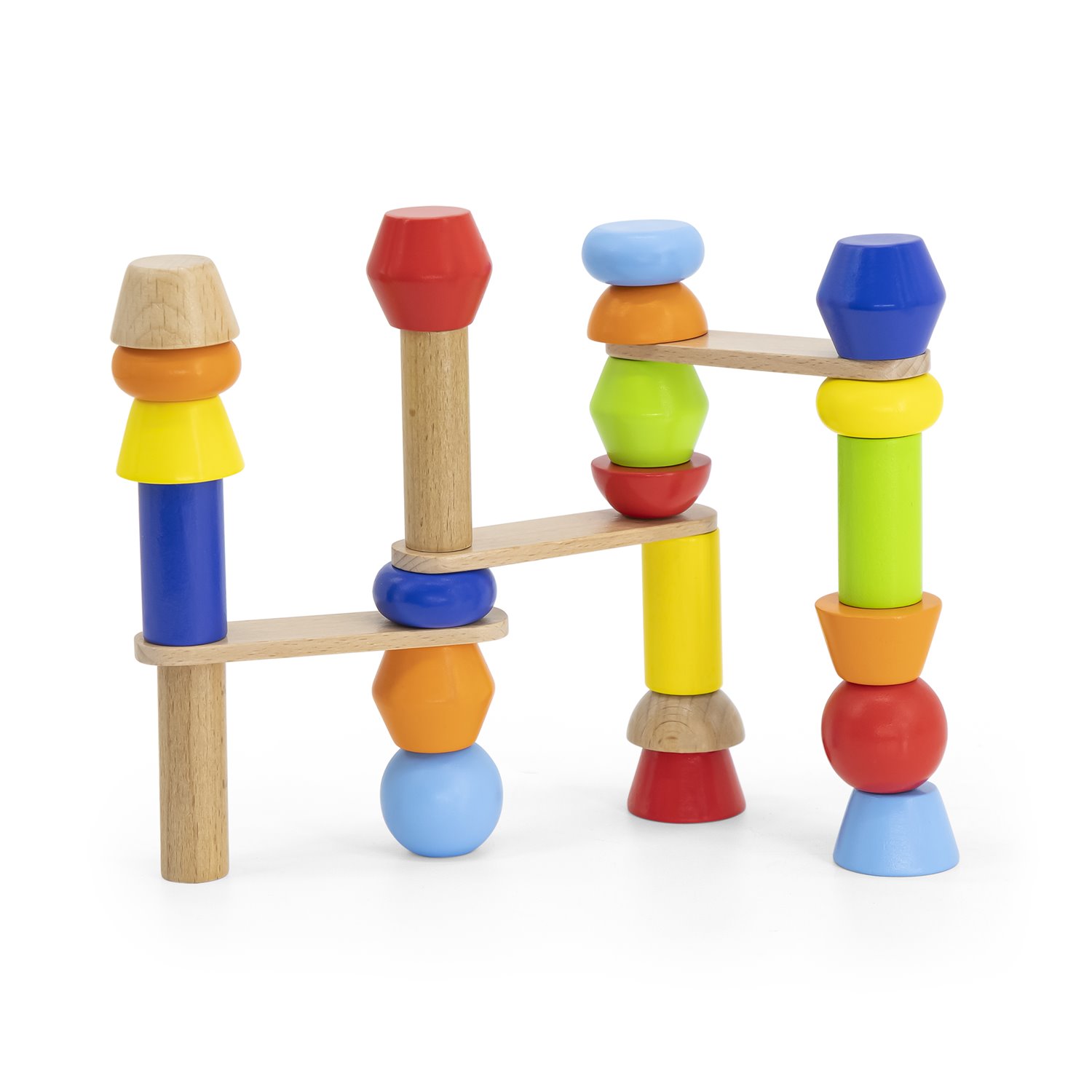 Viga Toys® Wooden Blocks Tower Building Game | New Classic Toys