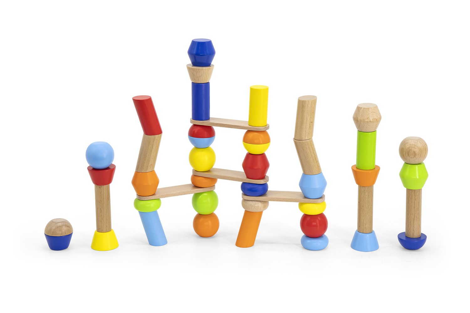 Viga Toys® Wooden Blocks Tower Building Game | New Classic Toys