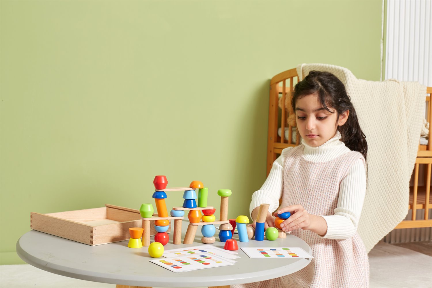 Viga Toys® Wooden Blocks Tower Building Game | New Classic Toys