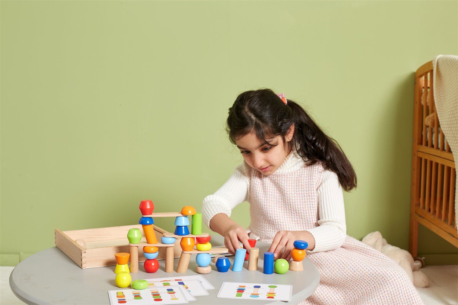 Viga Toys® Wooden Blocks Tower Building Game | New Classic Toys