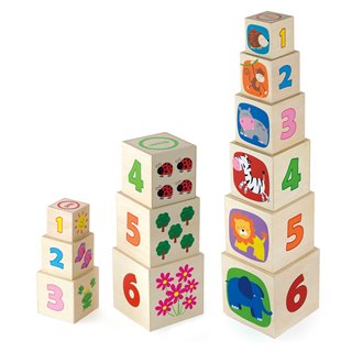 Viga Toys Wooden NESTING & STACKING BLOCKS 6 Piece Set NEW 