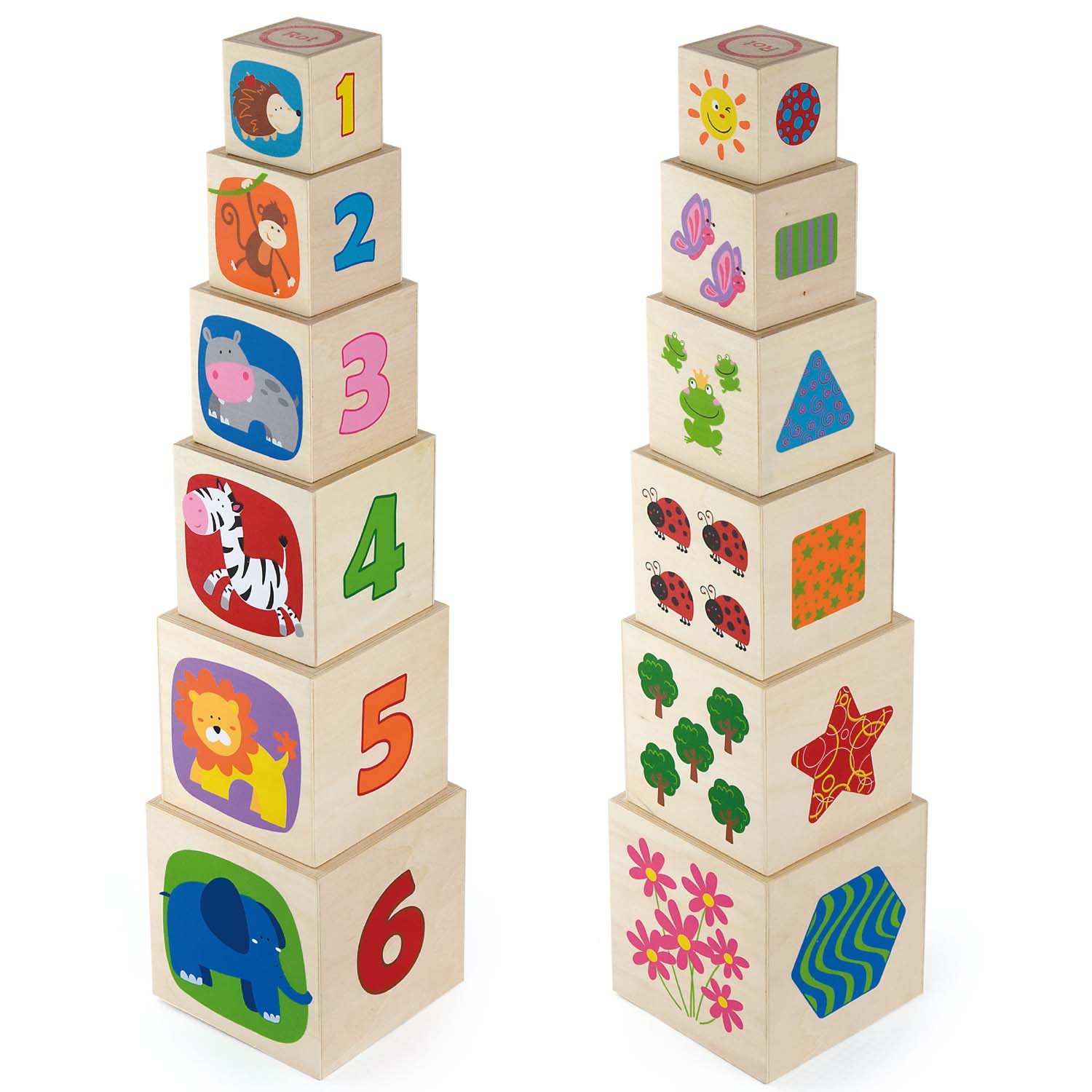 Viga Toys Wooden NESTING & STACKING BLOCKS 6 Piece Set NEW 