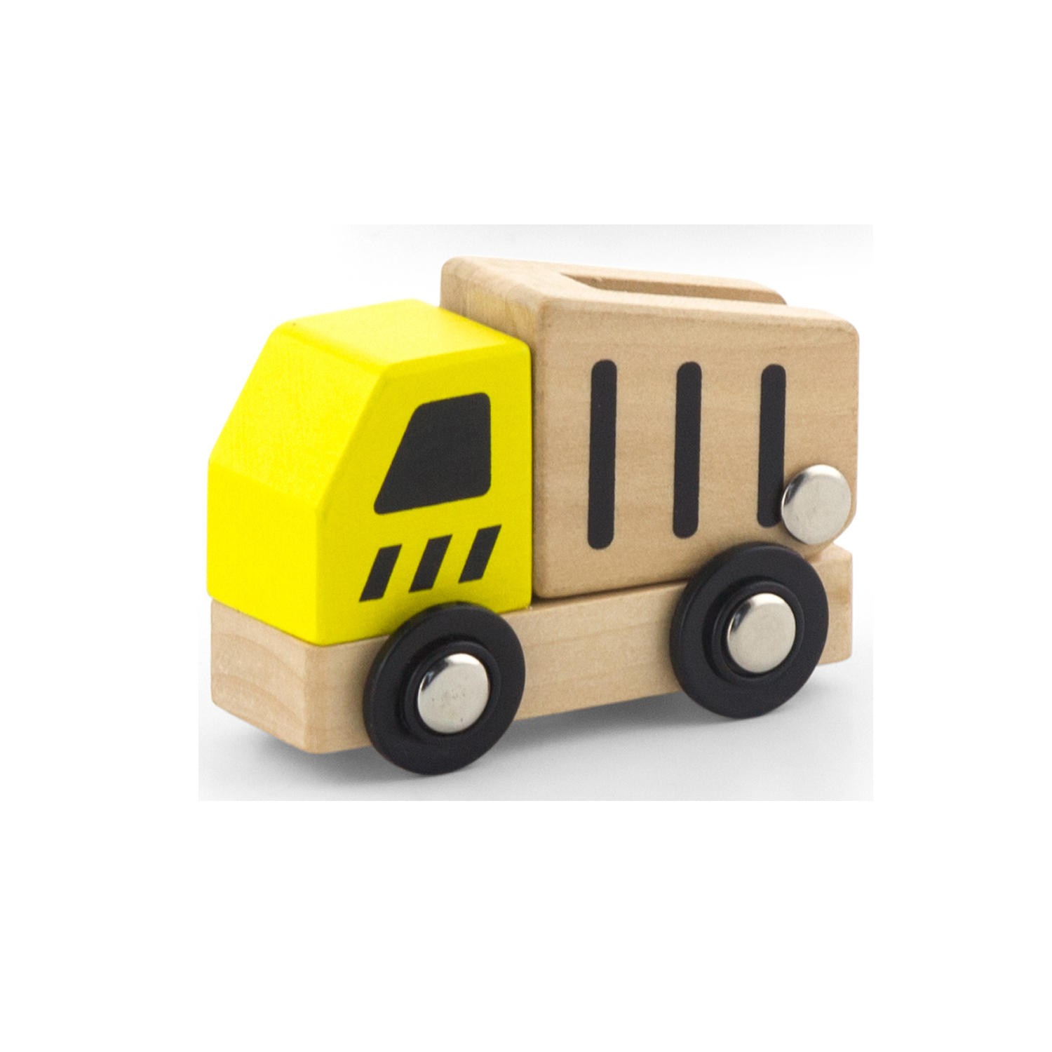 Viga 6 Wooden Construction Vehicles Set Childrens Push Along Play Trucks 