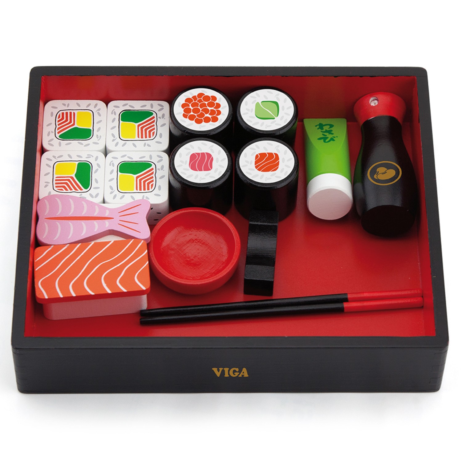 wooden sushi toy set