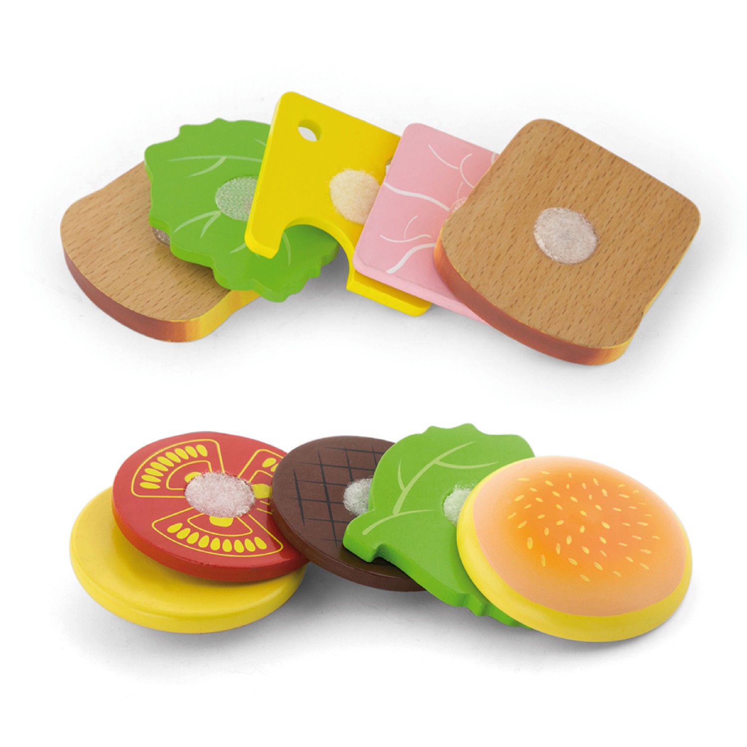 New Classic Toys Holzspielzeug Burger & Sandwich Set Viga Toys 