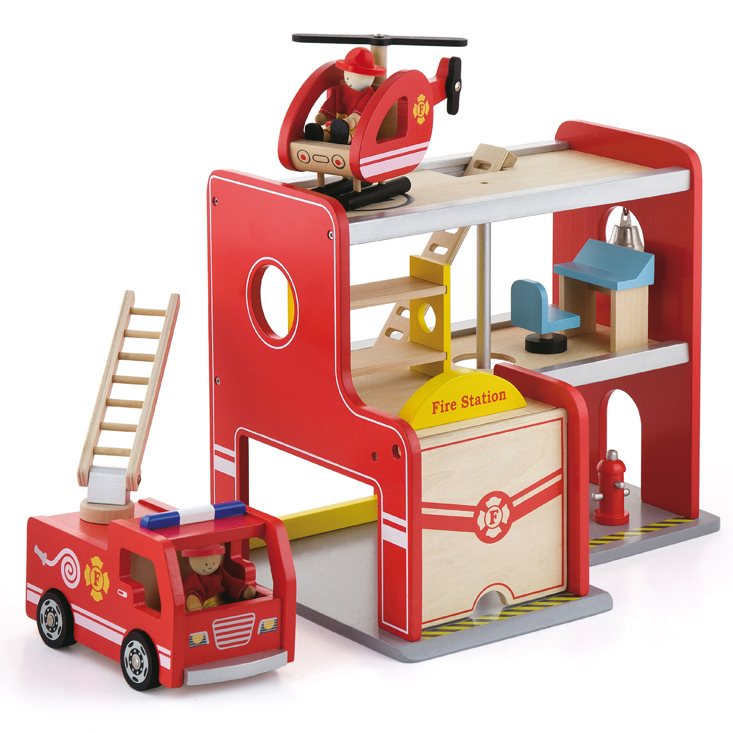wooden fire station set