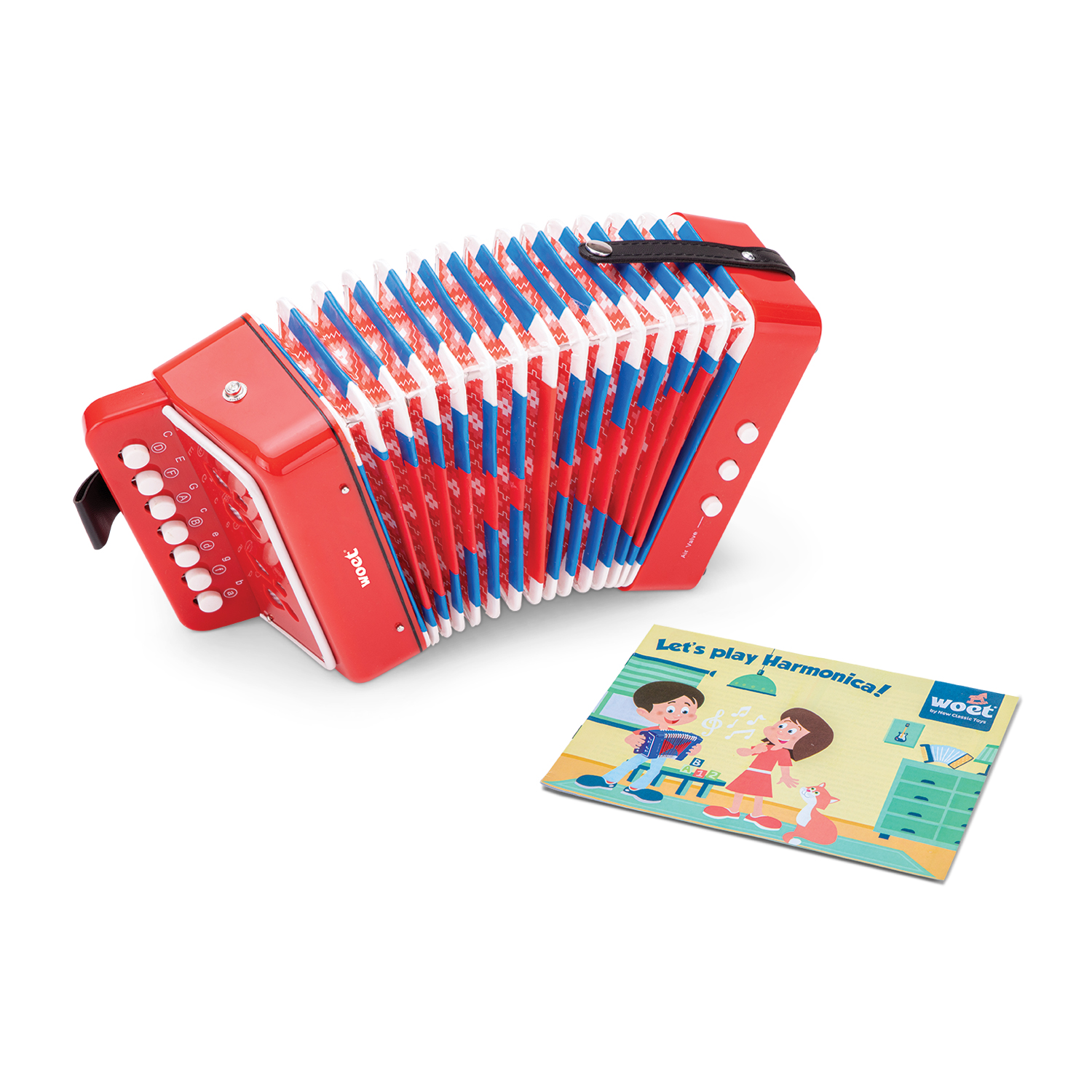 おもちゃ New Classic Toys / アコーディオン L Accordion with music book - red | New Classic Toys